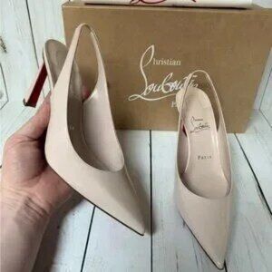 Christian Louboutin Condora Slingback 85 Patent Leather Pump Leche Sz 39.5 / 9.5